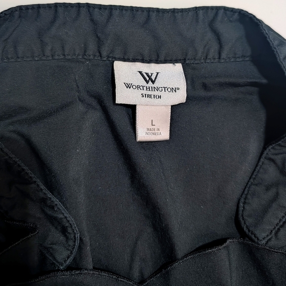 Worthington Black Ruffled Blouse - Picture 2 of 5